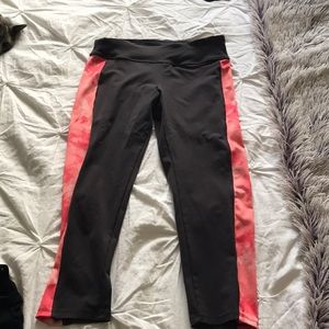 Grey and tie dye pink workout capri